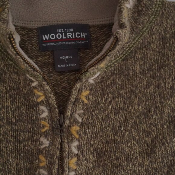 Vintage Woolrich Wool Blend Half Zip Knit Sweater Cabincore Grandpa L - Picture 8 of 8